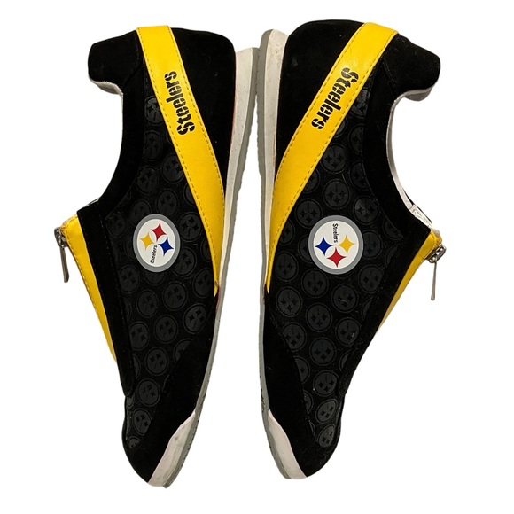 Pittsburgh Steelers Logo Pattern Zipper Canvas Sneakers - Picture 8 of 16